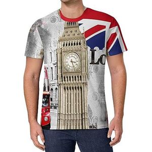 Londen Big Ben UK Britse vlag heren T-shirt met korte mouwen casual ronde hals T-shirt mode zomer tops