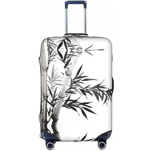 MDATT Gepersonaliseerde bagagehoes, kofferbeschermer past op 45-32 cm bagage voor reizen zomer strandvakantie, bamboe boom afbeelding Chinese kalligrafie, Wit, L