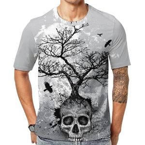 Creative Skull Tree Black Eagle mannen korte mouw grafisch T-shirt ronde hals print casual tee tops 4XL