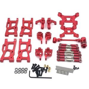 Metalen upgrade for WLtoys 144010 124017 124019 144001 144002 afstandsbedieningsauto(Red)