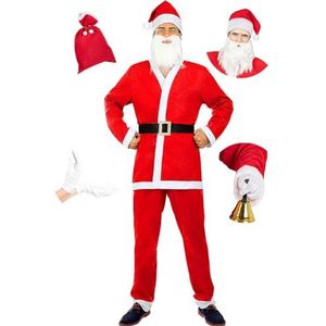 Funidelia | voor mannen Santa Claus, Kerst, Kerstman - Kostuum voor Volwassenen Accessoire verkleedkleding en rekwisieten voor Halloween, carnaval & feesten - Maat XXL - Rood