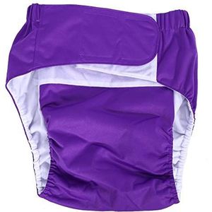 DEWIN Wasbare Luier Voor Volwassenen,Volwassen Doek Luier Herbruikbaar Wasbaar Verstelbaar Groot Luier voor Ouderen (Kleur:donkerpaars)