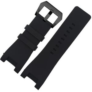 INEOUT Siliconen Rubber Horlogebanden Compatibel Met Diesel DZ1216 DZ1273 DZ4246 DZ4247 DZ4287 Serie Band 32 * 18mm Horlogesband (Color : Black black buckle, Size : 32mm)