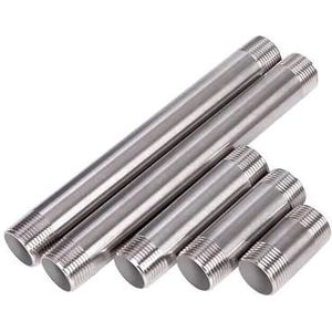 304 roestvrij staal accessoires, BSP buitendraadnippel 304 roestvrij staal 1/8"" tot 1""(Length 80mm,BSP3I8 Male Thread)