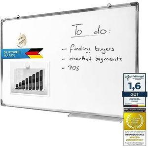 Offize Wizard professioneel whiteboard (60 x 90 cm) met wisbaar oppervlak - memobord magneetbord muziekstandaard magneetbord met aluminium frame en pennenbakje