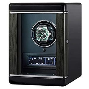 Watch Winder Automatisch LCD-scherm met aanraakscherm Vingerafdrukontgrendeling met afstandsbediening Stille motoren Blauw LED-licht met 6 rotatiemodi Opbergdoos voor opwinden