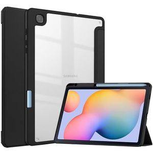 Beschermhoes Hoesje compatibel met Samsung Galaxy Tab S6 Lite 2024 SM-P620/P625/P627/Tab S6 Lite 10,4 inch 2022/2020 hoes met helder transparante achterkant en TPU schokbestendige framehoes, ingebouwd