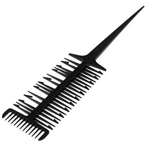 3 Way Sectioning Weave Markering Salon Haarkleuring Verven Kam Zwart