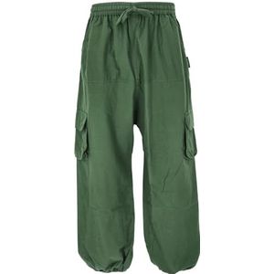 Guru-Shop, Goa Broek, Heren Yogabroek, Comfortabele Casual Broek, Olijfgroen, Katoen, Size:S/M (50), Broek