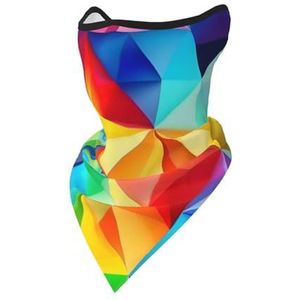 UVBDF Regenboog geometrische gezichtsbedekkende sjaal, ademend voor hardlopen, kamperen, klimmen