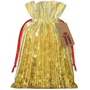 Gouden Bling Trekkoord Kerst Gift Bag-Met Rustieke Aantrekkelijkheid, Perfect Voor Al Uw Gift Noden