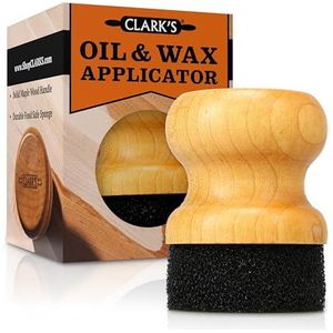 CLARK'S Olie & Wax Ronde Applicator (Nieuw V2 Design!) - USA Esdoorn Constructie - Snijplanken - Snijblokken - Houten gebruiksvoorwerpen