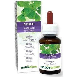 Ginkgo of Japanse notenboom (Ginkgo biloba) bladeren Alcoholvrije moedertinctuur Naturalma - Vloeibaar extract druppels 60 ml - Voedingssupplement - Veganistisch