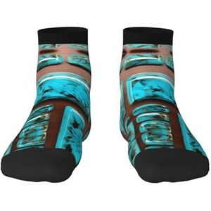 Heldere Aqua Blue Turquoise Print Veelzijdige Sportsokken Voor Casual En Sportkleding, Geweldige Fit Voor Voetmaten 36-45, Heldere Aqua Blauw Turkoois, Eén Maat