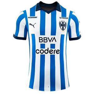 PUMA Heren voetbal Monterrey 23/24 thuisshirt - retro design, DryCell-technologie, 100% polyesterconstructie, wit, blauw, XL