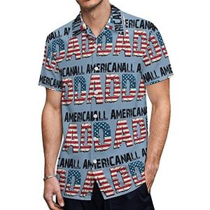 All American Dad Heren Hawaiiaanse shirts korte mouw casual shirt button down vakantie strand shirts 4XL