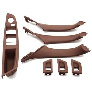 Handgrepen Het Interieur Auto Set Handgrepen Voor Auto-interieurdeuren Voor BMW 5-serie F10 F18 523, 525 En 528, 9 Kleuren, LHD, Beige Zwart Koolstofvezel, 7 Stuks(‎Model B Brown)