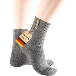 85% Angora Merino sokken wollen sokken wintersokken Noorse sokken gebreide sokken knuffelsokken dames heren, Business - Grijs, 42-46 EU