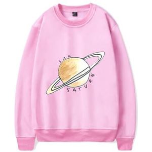 IZGVLELIHN SZA Trainingspakken Saturn Merch Mannen Dames Mode Sweatshirts Jongens Meisjes Casual Lange Mouw Shirts XXS-4XL, roze, XL
