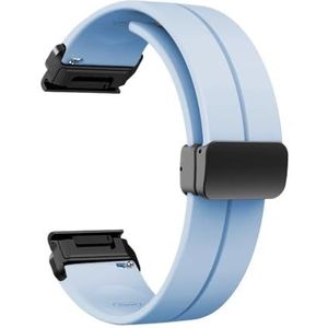 Siliconen Vouwgesp fit for Garmin Forerunner 955 935 745 945 LTE S62 S60/instinct 2 45mm Band Armband Polsband (Color : Light Blue, Size : 22mm Fenix 7 6 5)