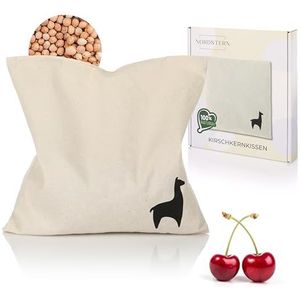 Nordstern Kersenpitkussen, warmtekussen, 24 x 25 cm, korrelkussen voor de magnetron, als cadeau voor vrouwen en mannen, met 100% katoenen overtrek