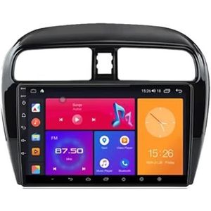 Android 13 Autoradio 9 inch Touch scherm dubbele Din auto stereo voor Mitsubishi Mirage 2012-2018 met Bluetooth/FM radio/wifi/USB/stuurwielbediening/GPS(8 Core 8+128G)