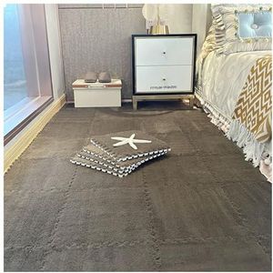 Zeyeo 30 Stuks 10 Mm Dikke, In Elkaar Grijpende, Zachte, Vierkante Schuimtapijttegels - Eenvoudig Te Installeren, Zachte Matten Voor Vloerbescherming(Dark Brown,60x60cm)