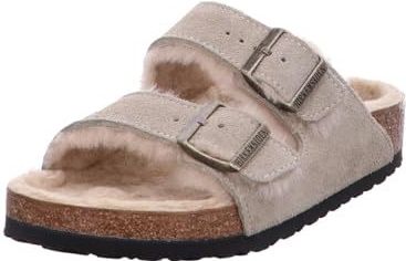 Suède leren sandalen met bont Birkenstock Arizona Shearling