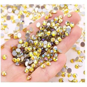 Ik heb het kristal gemaakt, Crystal AB Rhinestone Nail Gems Flatback Multicolor SS4-SS30(Citrine AB,SS6-1440pcs)