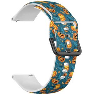 Compatibel met Fossil Women's Gen 5E 42mm / Gen 6 42 mm, Fossil Venture Gen 4 HR/Gen 3 Vrouwen Mannen, 18 mm (Halloween Leuke Pompoen) 18 mm Zachte Siliconen Sportband Armband Strap, Siliconen, Geen