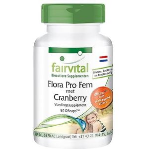 Fairvital | Lactobacillen met veenbessen - 90 capsules - DRCaps™ capsules voor vertraagde afgifte - zuivere stof - Lactobacillus rhamnosus - Lactobacillus acidophilus