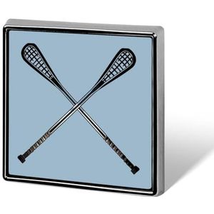 Lacrosse Sticks Gekruiste Pin Badge Vierkante Identiteit Pins Broches Knop Badges Voor Hoeden Jassen Decor