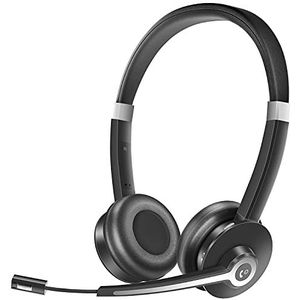 YUWAKAYI Bluetooth-headset met ruisonderdrukkende microfoon, V5.0, microfoon dempen, draadloze hoofdtelefoon voor laptop, mobiele telefoon, tablet, callcenter, kantoor, vergadering, online les