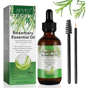 VXHDAG Rozemarijnolie voor haargroei en huidverzorging - 100% pure rozemarijn etherische olie voor wenkbrauwen en wimpers, voedt de hoofdhuid, stimuleert de haargroei voor mannen en vrouwen (1 pak 1 x