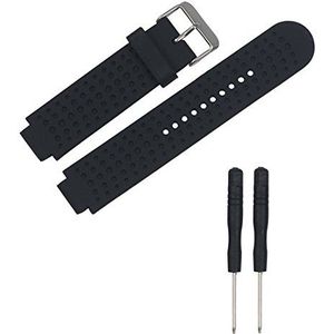 LOKEKE voor Garmin Forerunner 25 (Large) Smart Horloge Vervanging Band Vervanging Siliconen Polsband Strap Voor Garmin Voorloper 25 Grote GPS Running Horloge (Siliconen Zwart)