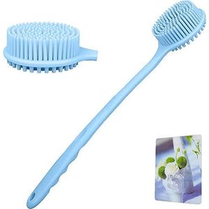 BKJJ badborstel, doucheborstel met zachte siliconen body brush doucheborstel met lange handgreep, huid- en lichaamsmassageapparaat voor de douche, borstel lange handgreep, verbetering van de doorbloeding