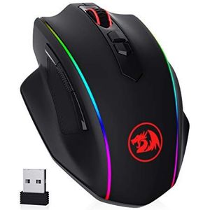 Redragon M686 Vampire Elite Draadloze Gaming Muis, 16000 DPI Bedraad / Draadloze Muis met Professionele Sensor, 45 uur Continu Vermogen, Aanpasbare Macro en RGB-achtergrondverlichting