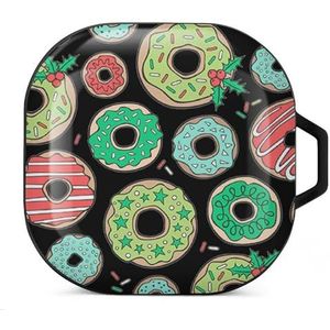 Sweet Food Donut Oordopjes Hoesje Compatibel met Samsung Hard Shell Beschermhoes Zwart-Stijl