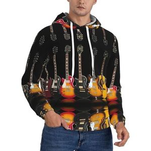 TTIGLHOH Elektrische Gitaar Winter Hoodies Voor Mannen Fleece Gevoerde Sherpa Pullover Kangoeroe Pocket Comfort Fit, Winter Sweatshirt, Zwart, M