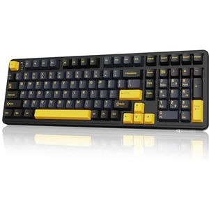 ATTACK SHARK X98 102-Keys Mechanisch Draadloos/Bedraad Gamingtoetsenbord met Numeriek Toetsenblok, BT5.0/2.4G/USB-C Tri-Mode, Gasket Hot-swap Linear Switch, 22 RGB Backlit, 4000mAh-Accu - Zwart