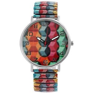 Donna Kelly Dameshorloge met trekkoord van roestvrij staal, lichtgevende wijzers, analoog, kwarts, 1700048, oranje/blauw/rood, armband