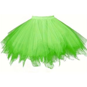 Boolavard Carnavalskostuum Dames Tutu Tule Rok 50s Vintage Tule Rok Petticoat Korte Ballet (DE/NL/SE/PL, Alfabetisch, XXL, 3XL, Regular, Regular, Lichtgroen)