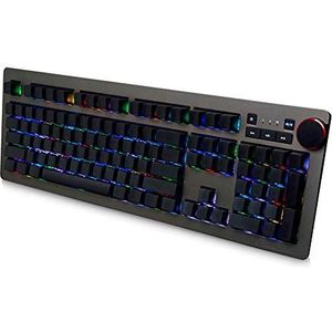 DKE-toetsenbord Mechanische toetsenbord Groene as Zwarte Axis Tea Axis RGB Kabel Computer Gaming Keyboard Esports Player Mechanical Keyboard (Color : Black cherry shaft white light)