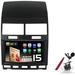 Android 15 Autoradio Sat Navi voor VW Touareg (2003-2010) 9 Inch Touchscreen Multimedia Speler met Draadloze Carplay GPS Navigatie FM RDS Bluetooth 5G-WiFi SWC DSP,M500s