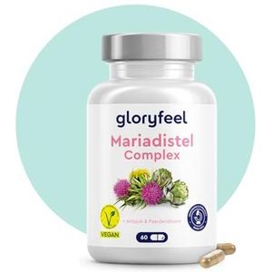 Mariadistel capsules met artisjok-paardebloem complex - 60 veganistische capsules - 500mg hooggedoseerd met 80% silymarine - met desmodium in een 4-voudig complex - laboratorium getest