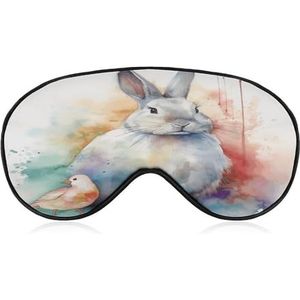 Konijn en vogel slaapmasker, zacht en comfortabel, nachtslaapmasker, gezichtsknuffelend, gewatteerde oogbedekking met verstelbare band voor diepe rust, reizen, ploegendienst