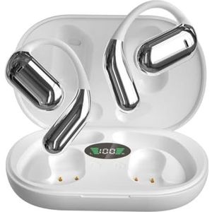 dufiga Open Ear Bone Conduction Hoofdtelefoon Bluetooth 5.3 Clip Op Oordopjes met Digitale Display Opladen Case Mini Sport Oortelefoon Ingebouwde Microfoon IPX7 Waterdicht voor Running Fitness Paars