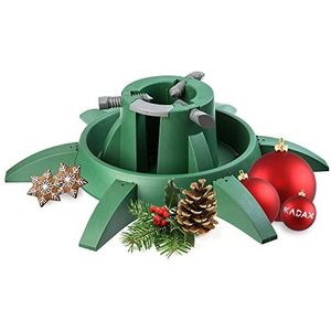 KADAX Kerstboomstandaard met watertank, moderne kerstboomstandaard van robuust kunststof voor bomen, dennenboomstandaard, verschillende maten, stabiel, groen (boomhoogte tot 3,3 m)