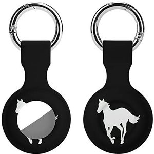 Running Horse Witte Pony Siliconen Case Voor Airtags Met Sleutelhanger Beschermhoes Airtag Finder Accessoires Houder