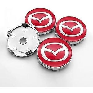 4 stuks auto wielnaafdoppen voor Mazda 2 3 6 CX 3 CX 8 CX 9 MX 5 MX 30 60mm auto wieldoppen wieldoppen vervangende stickers B zwart